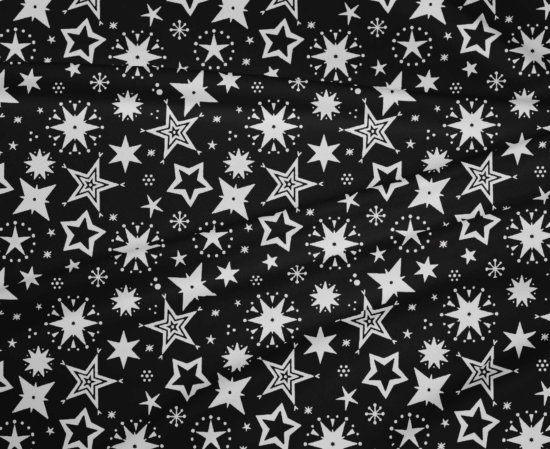oneOone Polyester Spandex Black Fabric Merry Christmas Sewing Material Print Fabric By The Yard 56 Inch Wide-Y83