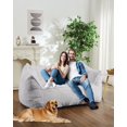 thumbnail image 6 of Oversized Bean Bag Chair Sofa with Foam Filled, Giant Two-Seater Bean Bag Sofa for Adults Teens, Floor Loveseat Faux Fur Beanbag Couch for Reading Gaming in Living Room, 6 of 7
