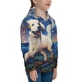 thumbnail image 3 of Lsque Vintage Starry Sky Puppy Patten Youth Hoodie Sweatshirt Pullover with Kangaroo Pocket Boys and Girls Hoodie Warm Hoodie for Kids-Small, 3 of 6