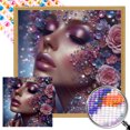 thumbnail image 1 of (ZQS3814-AB) Algunos diamantes AB diamantes completos mujeres enjoyadas series personajes diamantes pintura diamantes resina 45*45 CM tamaño lienzo 50*50 CM, 1 of 9
