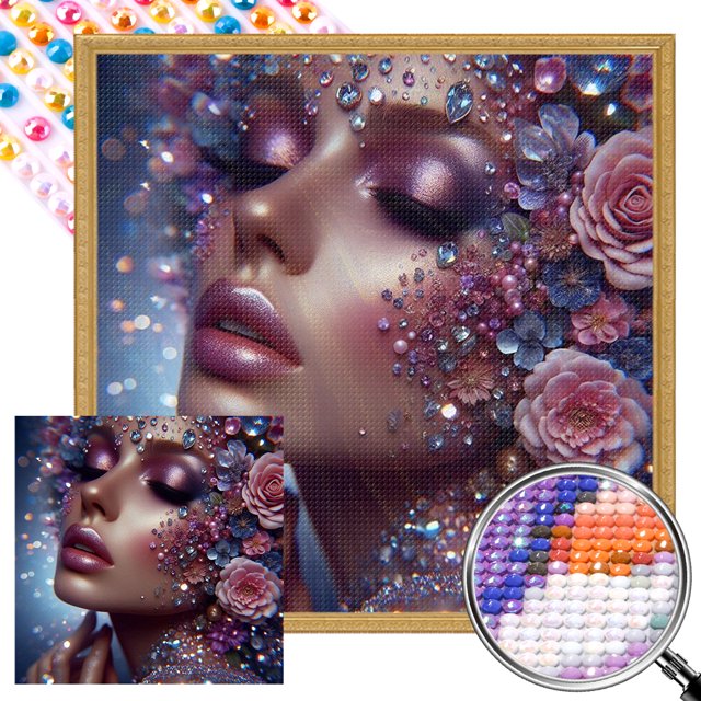 (ZQS3814-AB) Algunos diamantes AB diamantes completos mujeres enjoyadas series personajes diamantes pintura diamantes resina 45*45 CM tamaño lienzo 50*50 CM
