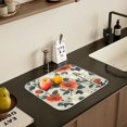 thumbnail image 5 of Yayeee Dish Drying Mat for Kitchen Counter 18" x 24" Microfiber Super Absorbent Coffee Decorative Pad, Large Red Floral Pattern, 5 of 9