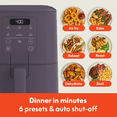 thumbnail image 5 of 4 Qt Slim Air Fryer with Ceramic Nonstick Coating, Adjustable Temperature, 6 Preset Programs, 60-Min Auto Shutoff, and Plum Finish, 5 of 7