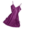 thumbnail image 3 of de Noche Satinado Camisones de Encaje Ropa de Cuello V Túnica Lencería para Mujer Señora METRO Salvador Vestido de pijama cami para mujer, 3 of 7