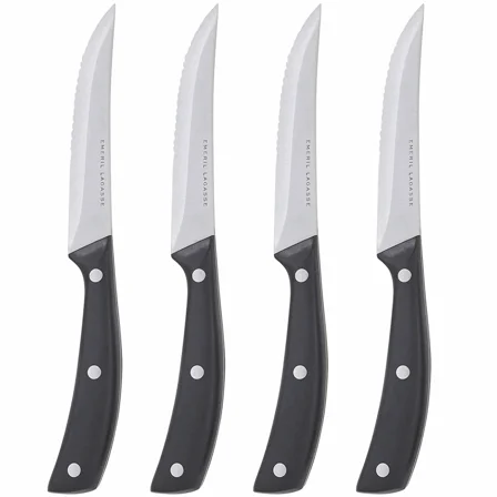 STARLIGHT- Emeril Lagasse 4 Stainless Steel Steak Knife Set Stamped Kitchen Knives Cutlery