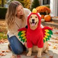 thumbnail image 5 of Parrot Shaped Pet Hooded Costume, Funny Full‑Body Bird Cosplay Outfit with Colorful Wing Decor, Soft Plush Pet Apparel for Halloween Holiday Party, Photo Shooting and Festival Dress‑up (S), 5 of 6