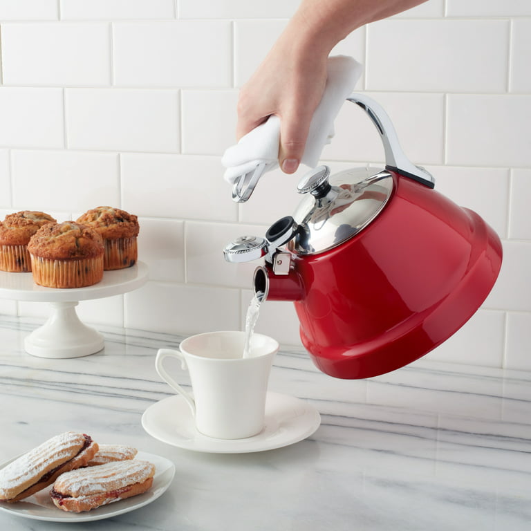 Kitchen Details 10 Cup Stainless Steel Tea Kettle - Red