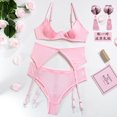 thumbnail image 1 of El pecho abierto revela nalgas expuestas y ahuecadas, tentación de discoteca, lencería sexy, conjunto de tres piezas, malla cómoda, 1 of 6
