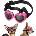 thumbnail image 2 of RV 2 gafas para mascotas, protección ocular a prueba de viento, accesorios para mascotas, gatos y perros, gafas de sol frescas y hermosas, gafas de sol plegables para perros (rosa + negro) brillar Electrónica, 2 of 5