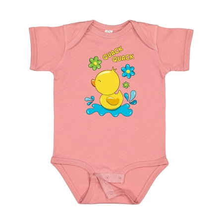 

Inktastic Quack Quack Cute Duckling with Flowers Boys or Girls Baby Bodysuit