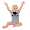 thumbnail image 3 of Warning I'm Teething Funny Shark Romper Boys or Girls Infant Baby Brisco Brands 12M, 3 of 6