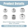 thumbnail image 2 of 180pcs 6 Styles Round Spacer Beads Stainless Steel Eurapean Beads Textured Rondelle Cube Round Metal Beads Small Loose Beads Set for DIY Jewelry Making Crafts Hole: 1.2-2.8mm, 2 of 7