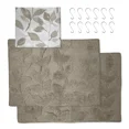 thumbnail image 2 of Mainstays 15-Piece Brown Leaves Bathroom Set with Shower Curtain, 12 Hooks and 2 Bath Rugs, 2 of 12