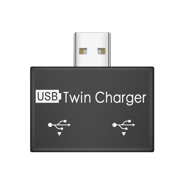 Monstrate Divisor ligero USB 2,0, concentrador de giratorio de alta velocidad, adaptador doble, convertidor de energía profesional a la moda, Juegos de teclado y mouse para computadora Negro