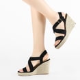 thumbnail image 2 of BLISSFUL STEP Women's Strap Espadrilles Platform Slingback Wedges Sandals, 2 of 7