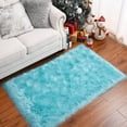 thumbnail image 2 of TWINNIS Super Soft Shaggy Faux fur Area Carpet for Home Decor,2'x3',Blue, 2 of 7