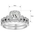 thumbnail image 5 of SuperJeweler 1 1/2 Carat Cushion Shape Diamond Bridal Set In 14 Karat White Gold For Women, 5 of 6