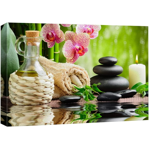 wall26 Canvas Print Wall Art Relaxing Meditation Zen Spa Tropical Island Flowers Massage Nature Yoga Photography Modern Art Contemporary Decorative Chic for Living Room, Bedroom, Office - 16"x24