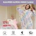thumbnail image 3 of SWEETXIN Women's Snug Fit Rainbow Unicorn One-Piece Pajamas, Glow-in-the-Dark Tie Dye Hooded Onesies Costume SizeM, 3 of 7