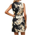 thumbnail image 4 of Wycnly Dresses for Women Fashion Zipper Wrap Tank Short Dresses with Belt V-Neck Sleeveless Floral Print Summer Mini Formal Dress Black XL, 4 of 4