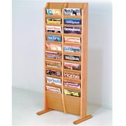 Wooden Mallet 20 Pocket Magazine Rack in Light Oak