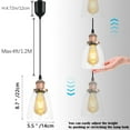 thumbnail image 6 of FSLiving Adjustable Height Remote Control H-Type Track Pendant Light,E26 Red Bronze Socket with Clear Glass Cone Shade,2200K-6500K Dimmable Timer Decorate Industrial Lamp for Dinning Table - 1 Light, 6 of 10