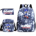 thumbnail image 5 of 3 piezas de Sonic The Hedgehog, bolso escolar para mujer, bolso de hombro de moda, mochila informal de gran capacidad para exteriores con estuche para lápices, suministros, 5 of 5