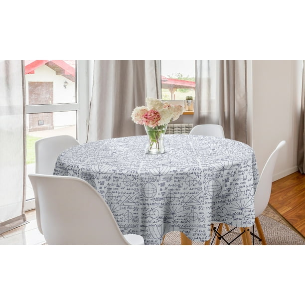Modern Round Tablecloth School Genius Smart Student Math Geometry Science Numbers Formules Image Art Circle Table Cloth Cover For Dining Room Kitchen Decor 60 Dark Purple White By Ambesonne Com Modern Round Tablecloth School Genius, Modern Round Tablecloth