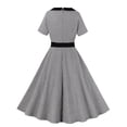 thumbnail image 4 of XFLWAM Women's Vintage 1940s Dress Retro 40s 50s Button Down Business Work A Line Cocktail Dresses Short Sleeve Formal Dress, 4 of 8