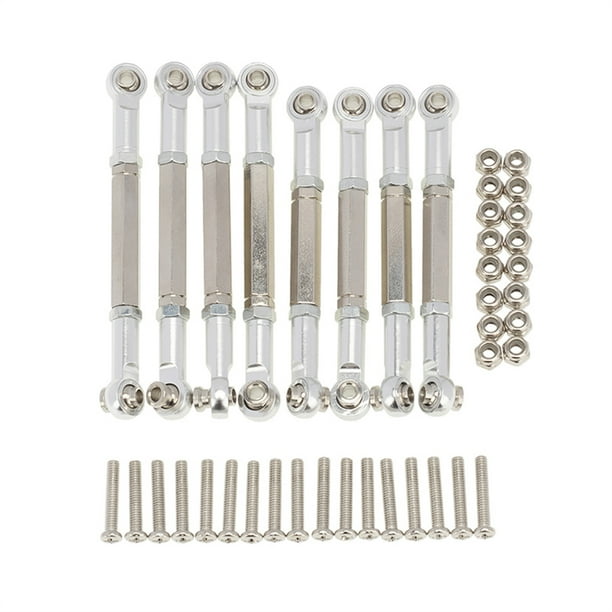 Accesorio para automóviles Modificación Reemplazo de metal Servo Linkage Reemplazo de barras de enlace para automóviles controlados remotos Modificación Uso de plata 1 Conjunto kenally FN001301-08