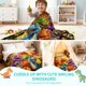 thumbnail image 2 of Manta de franela Dojavop con diseño de dinosaurio ultrasuave para niños y adultos, 2 of 7