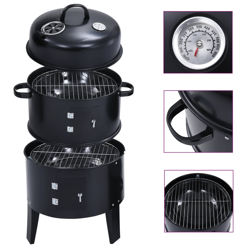 OTVIAP 3in1 Charcoal Smoker BBQ Grill 15.7"x31.4"