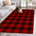 thumbnail image 2 of Christmas Farmhouse Washable Area Rug 2.7 x 5 ft Classical Red Black Buffalo Plaid, Soft Non Slip Rugs Stain Repellent Indoor Felt Carpet for Living Dining Room Bedroom Home Office, 2 of 9