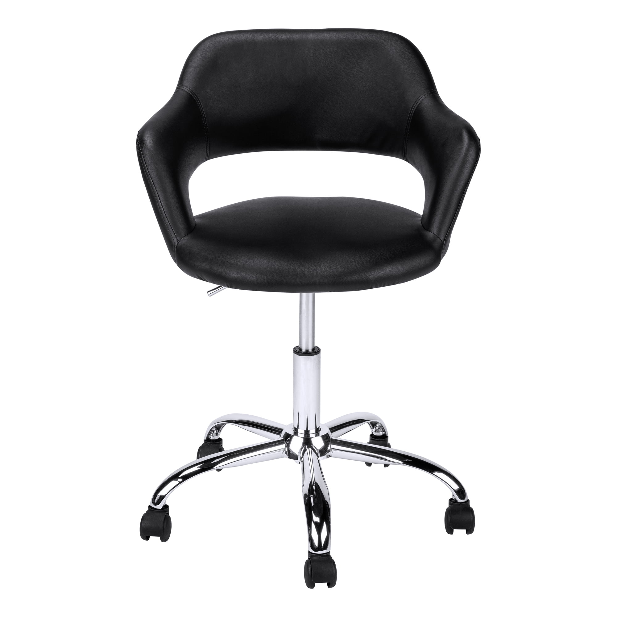 Monarch Specialties Office Chair, Swivel, Ergonomic, Armrests, Work, Black Leather Look
