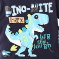 thumbnail image 5 of LNMQLPDBS Baby Boy Sets Cartoon Dinosaur Letters Printed Crewneck Short Sleeve T Shirt & Plaid Elastic Waist Shorts 2pcs Outfits 18-24 Month Boy Clothes Summer Sport Suits for Outdoor, 5 of 7