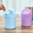 thumbnail image 5 of Shiogb Clearance Mini Storage Bucket Purple A-Mini Small Round Plastic Trash Can Multi Function Household Shake Lid Type Waste For Desktop Bathrooms Kitchens Home Offices-Purple Promotion Sale, 5 of 6