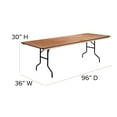 thumbnail image 5 of Flash Furniture Fielder 8' Rectangular All-Occasion Wood Folding Event Table, Natural/Black, 5 of 12