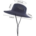 thumbnail image 4 of Koreshion Mens Womens Sun Hat Wide Brim Breathable Mesh UPF 50+ Waterproof Fishing Hat Safari Hat Foldable Boonie Cap Navy Blue, 4 of 6
