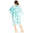 thumbnail image 2 of Sakkas Clementine Women's Tie Dye Caftan Dress/Cover Up Beach Kaftan Boho Summer - 36-Green - One Size, 2 of 5