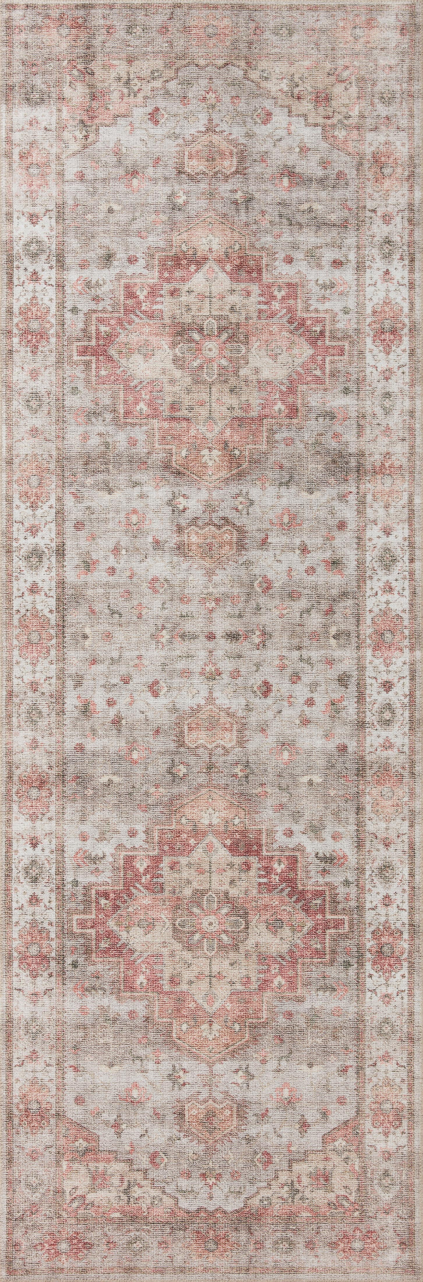 Loloi Heidi Collection HEI-02 Dove / Spice, Oriental Area Rug 2'-6" x 9'-6"