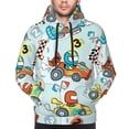 thumbnail image 4 of KLL Cartoon Car Racing Print Mens Hoodie Long Sleeve Casual Pullover Hooded Sweatshirt Fashion Drawstring Hoodies with Pocket-Medium, 4 of 6