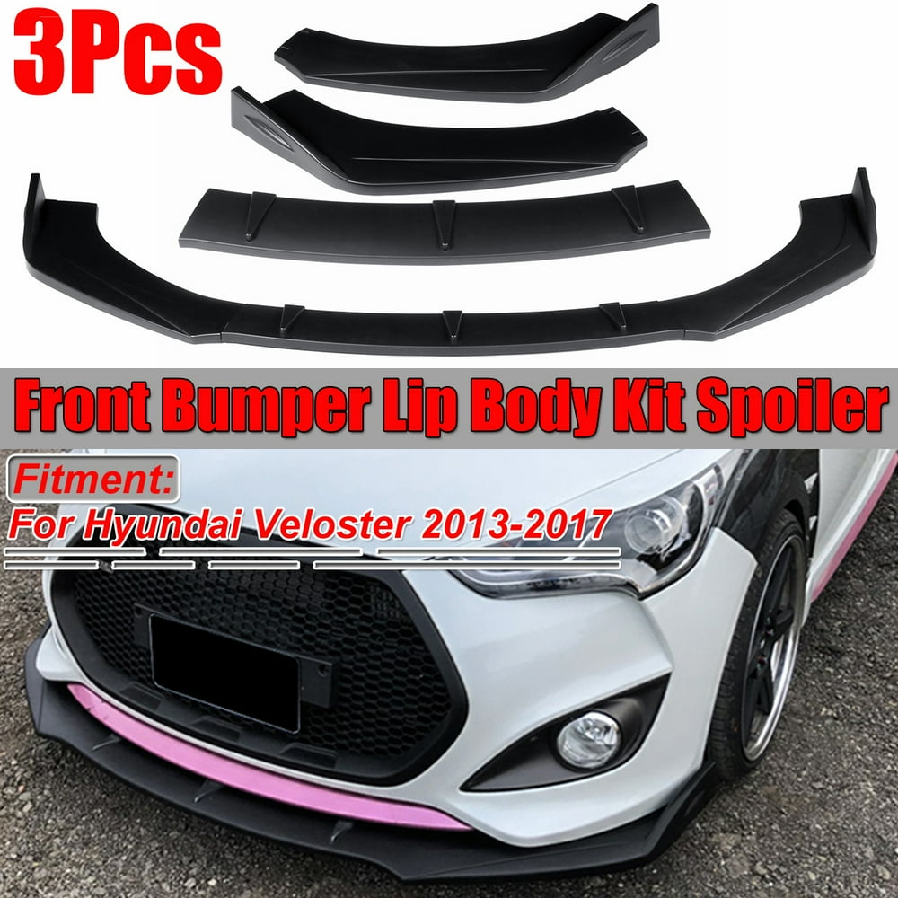 Matte Black Front Bumper Lip Body Kit Spoiler Cover Molding Trim For Hyundai Veloster 20132017
