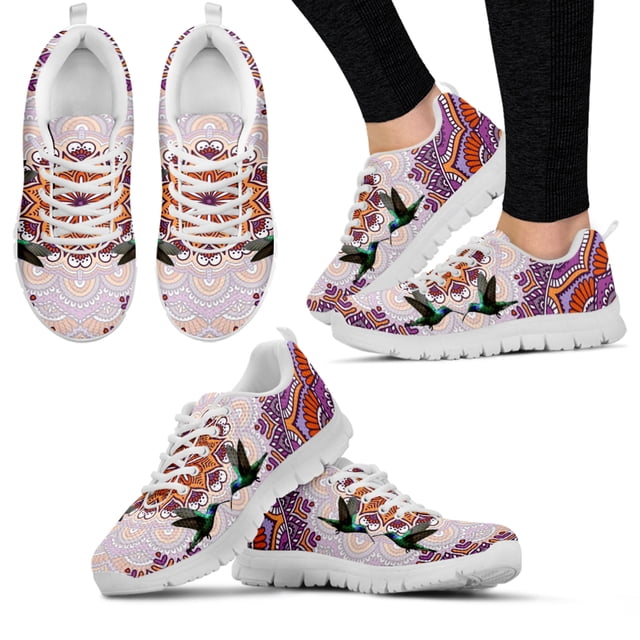 Zapatillas con cordones y estampado de colibrí bohemio de moda, mocasines blancos con estampado animal, calzado de verano para mujer, zapatos planos
