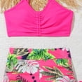 thumbnail image 5 of Gubotare Swimsuits for Little Girls Girls Swimsuit Two Piece Girls Tankini Swimsuit Drawstring Printed Bathing Suit Ruched Swimwear Set Size 7-8 (Hot Pink,7-8 Years), 5 of 6