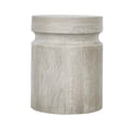 thumbnail image 1 of Mesa auxiliar Benzara Kiv, 46 cm, redonda, madera de mango, gris, 1 of 5