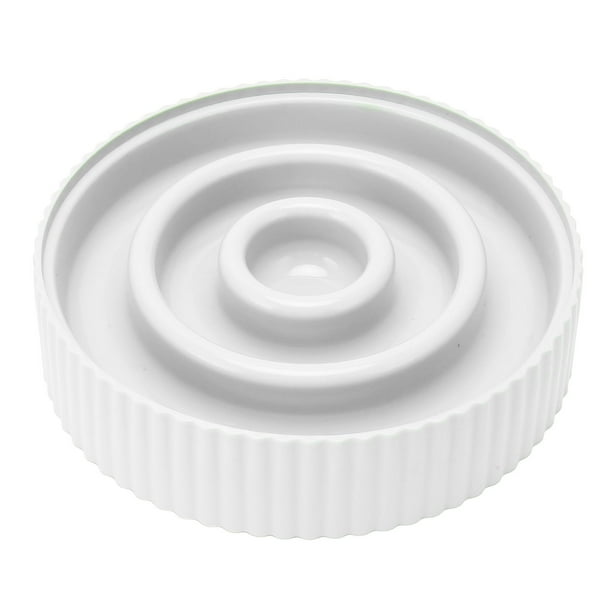 Comedero lento para mascotas, evita asfixia, a prueba de resbalones, promueve la digestión, rompecabezas para mascotas, cuenco de comida para perros pequeños, medianos y gatos, color blanco
