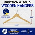 thumbnail image 4 of 10 Pack Wooden Hangers Suit Hangers Premium Natural Finish Home Coat Hangers 2024 NEW, 4 of 9