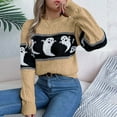 thumbnail image 5 of UngA Halloween Womens Clothing Halloween Knitted Pullover Sweaters Fall Winter Fashion Maple Leafs Pumpkin Clothes Fall Outfits for Women Khaki,S, 5 of 7