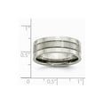 thumbnail image 6 of Titanium Grooved 8mm Brushed and Polished Band Size: 13; for Adults and Teens; for Women and Men, 6 of 6