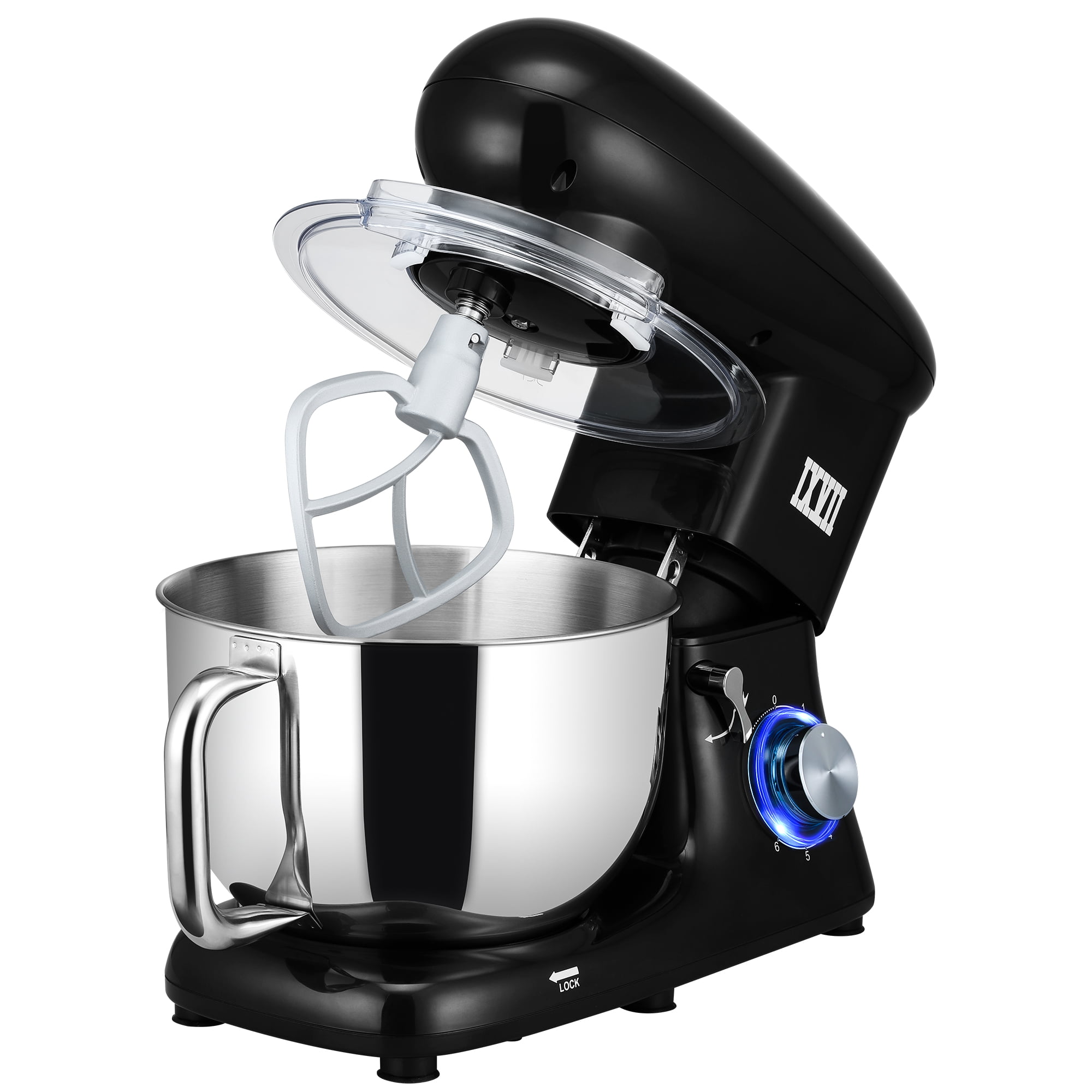 Whall Black Kinfai Electric Kitchen Stand Mixer Machine with 4.5 Quart Bowl  for Baking, Dough, Cooking, Black